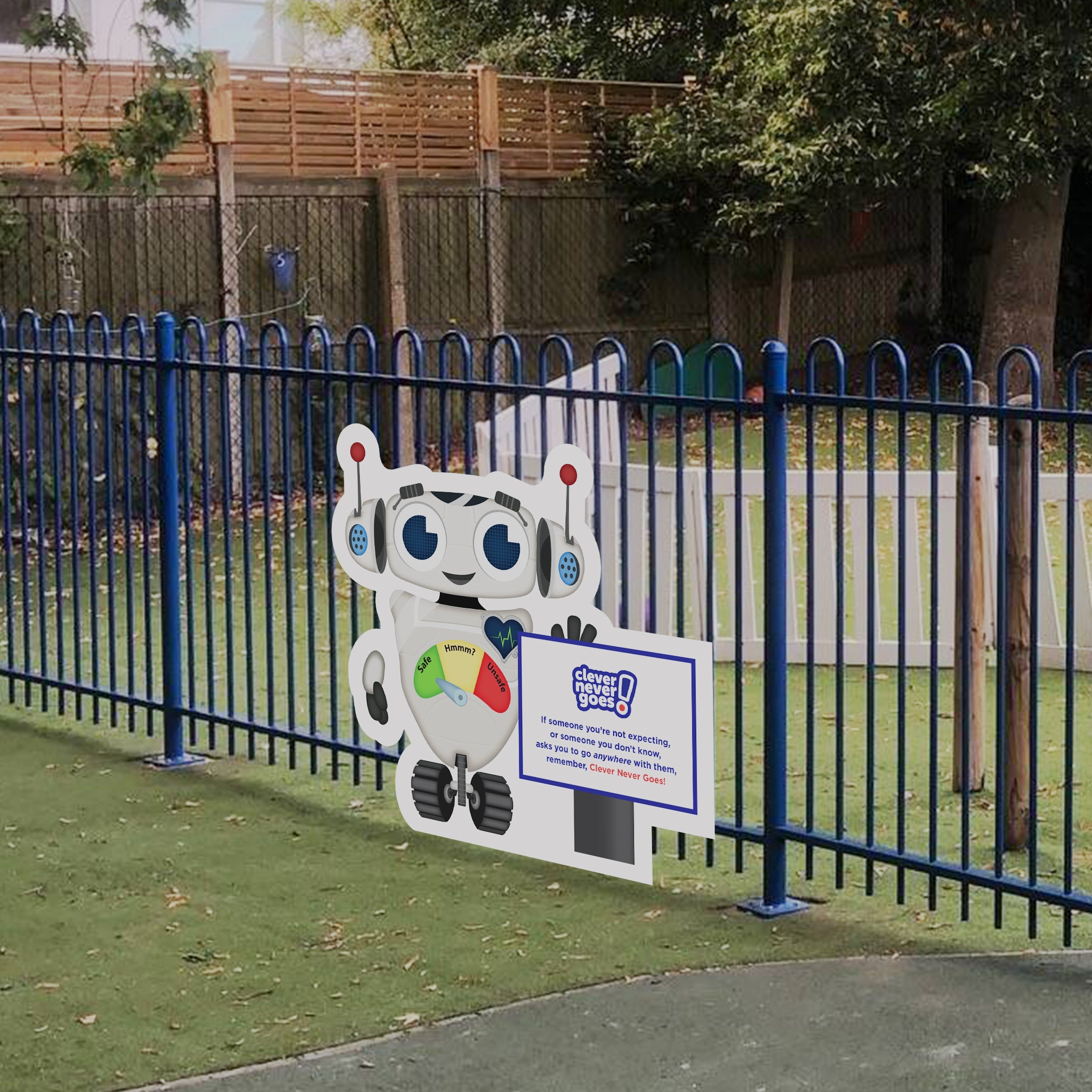 Clever the Robot Cutout 1.2m - Cutout for School Wall or Railings